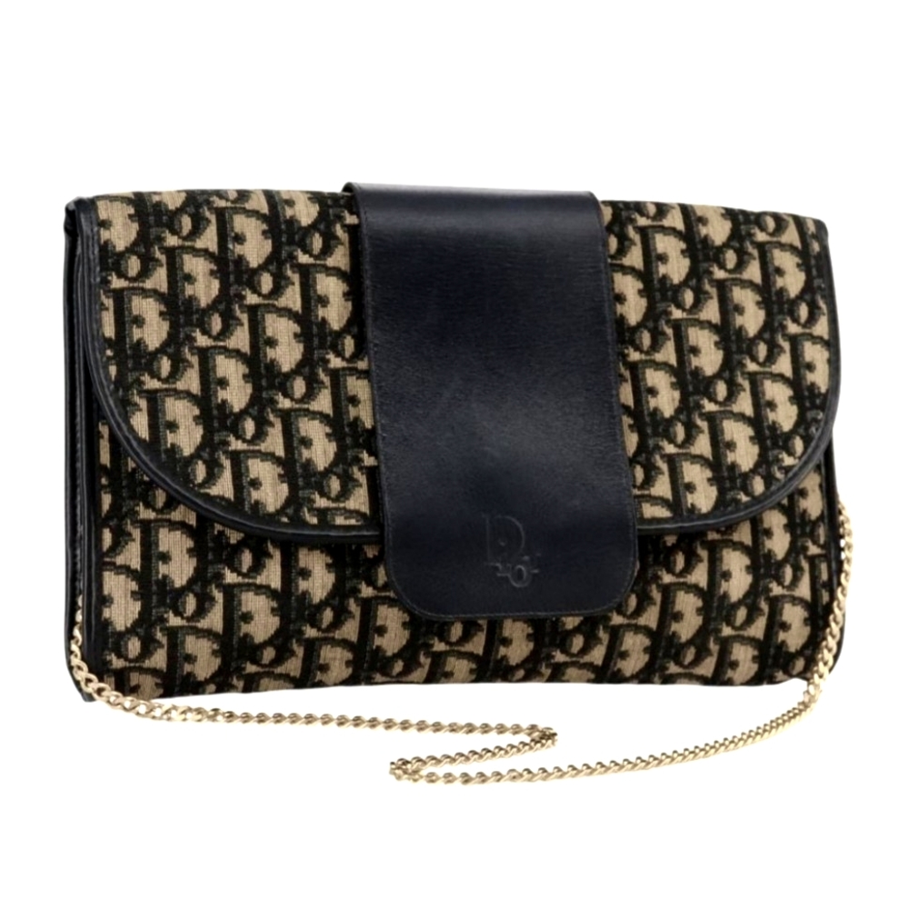Christian Dior Trotter Canvas Chain Shoulder Bag